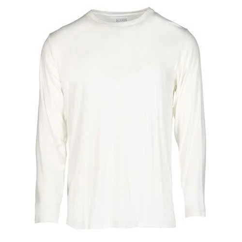 Men'sSolid Long Sleeve Basic Tee, Natural - Image 2