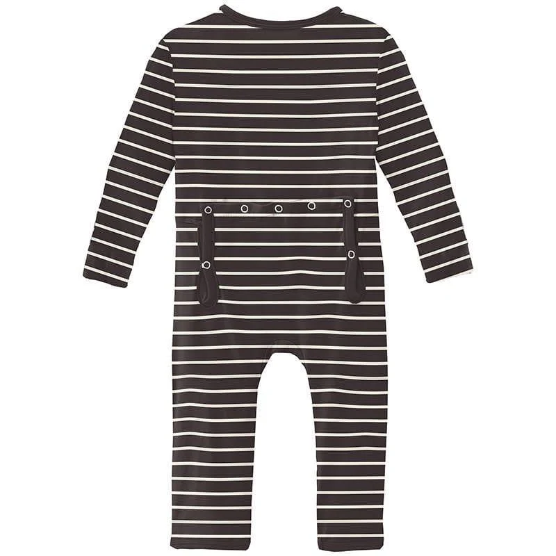 Print Bamboo Coverall with 2-Way Zipper - 90's Stripe - Image 2