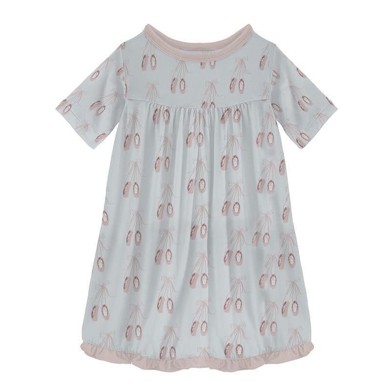 Print Bamboo Classic Short Sleeve Swing Dress - Fresh Air Ballet