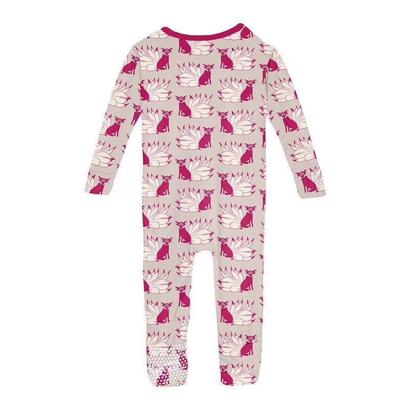 Print Bamboo Convertible Sleeper with Zipper - Latte Kitsune - Image 2