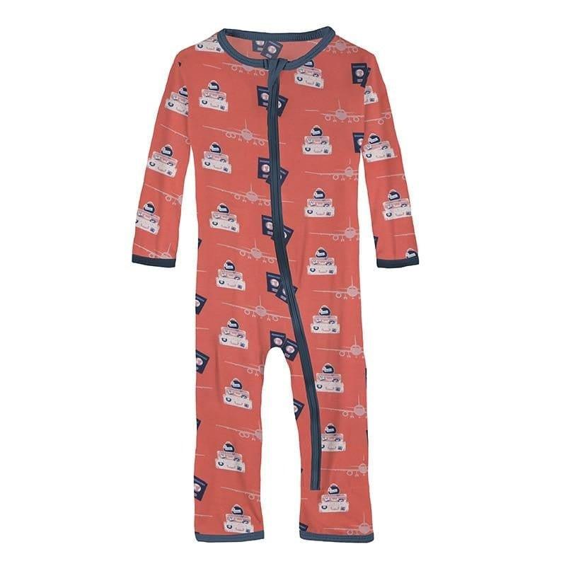 Print Bamboo Coverall with Zipper - English Rose Travel Guide