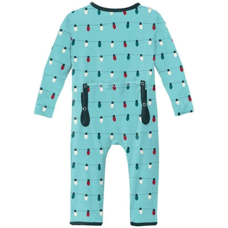 Print Bamboo Coverall with Zipper - Iceberg Holiday Lights (WCA22) - Image 2
