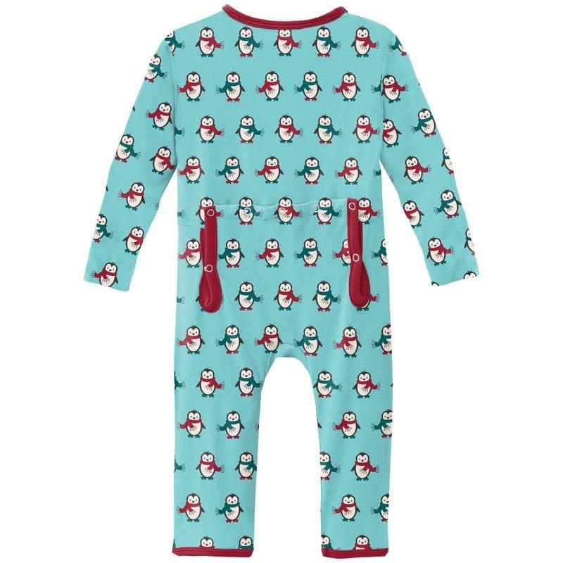 Print Bamboo Coverall with Zipper - Iceberg Penguins (WCA22) - Image 2