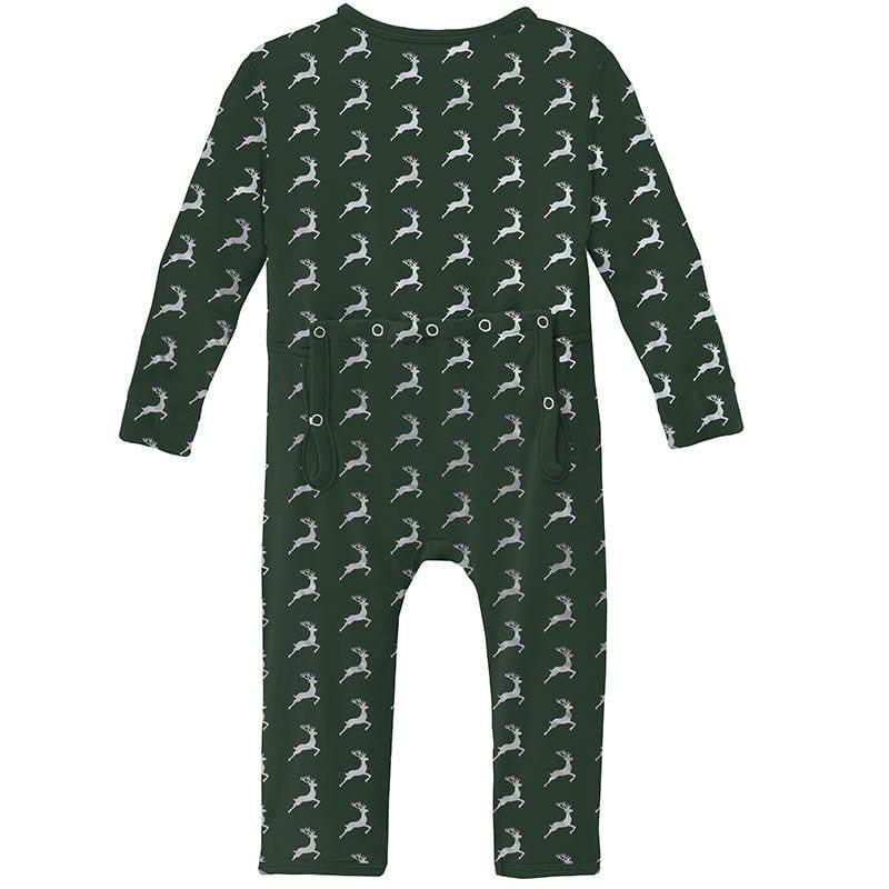 Print Bamboo Coverall with Zipper - Mountain View Reindeer - Image 2