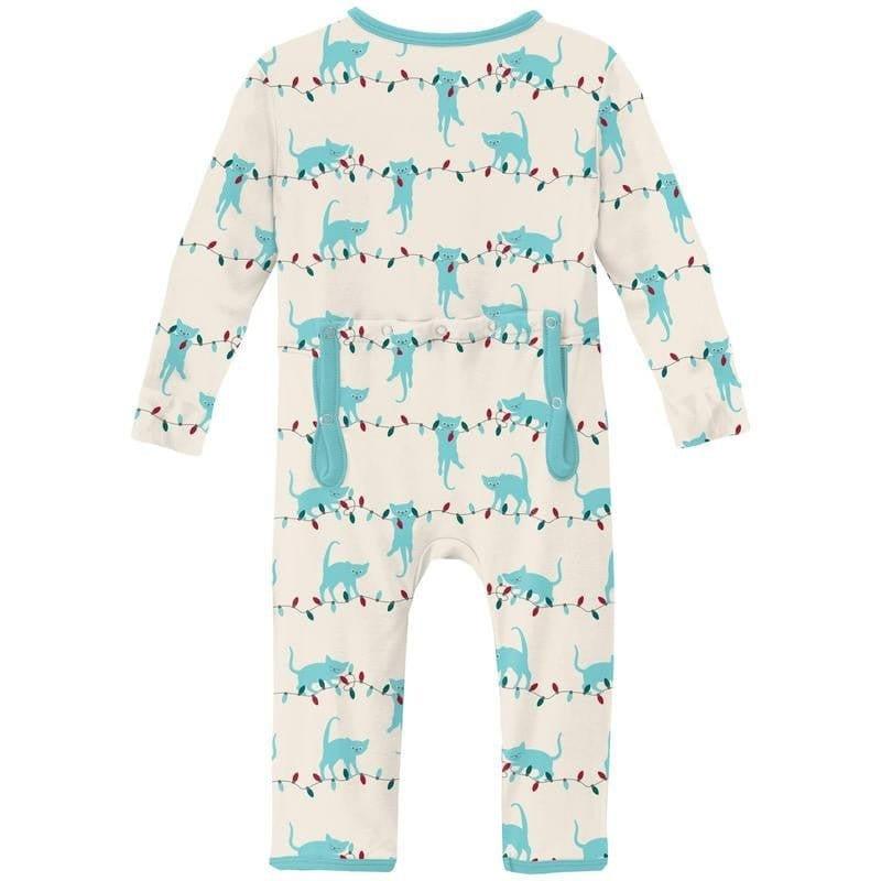 Print Bamboo Coverall with Zipper - Natural Tangled Kittens (WCA22) - Image 2