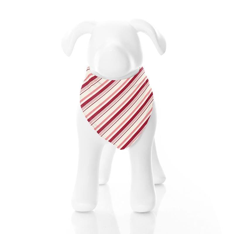 Print Bamboo Dog Bandana - Strawberry Candy Cane Stripe