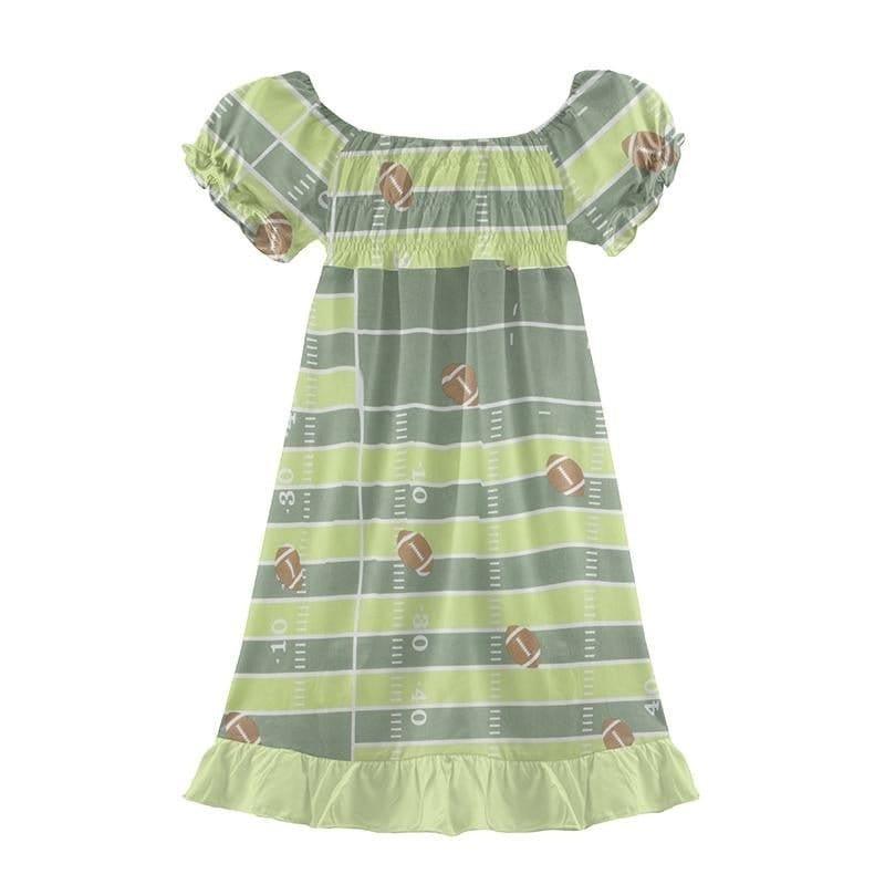 Print Bamboo Gathered Dress - Football
