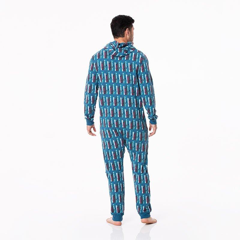 Bamboo Adult Fleece Jumpsuit with Hood - Twilight Skis - Image 4