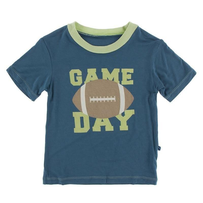 Print Bamboo Short Sleeve Easy Fit Crew Neck Graphic Tee - Deep Sea Game Day