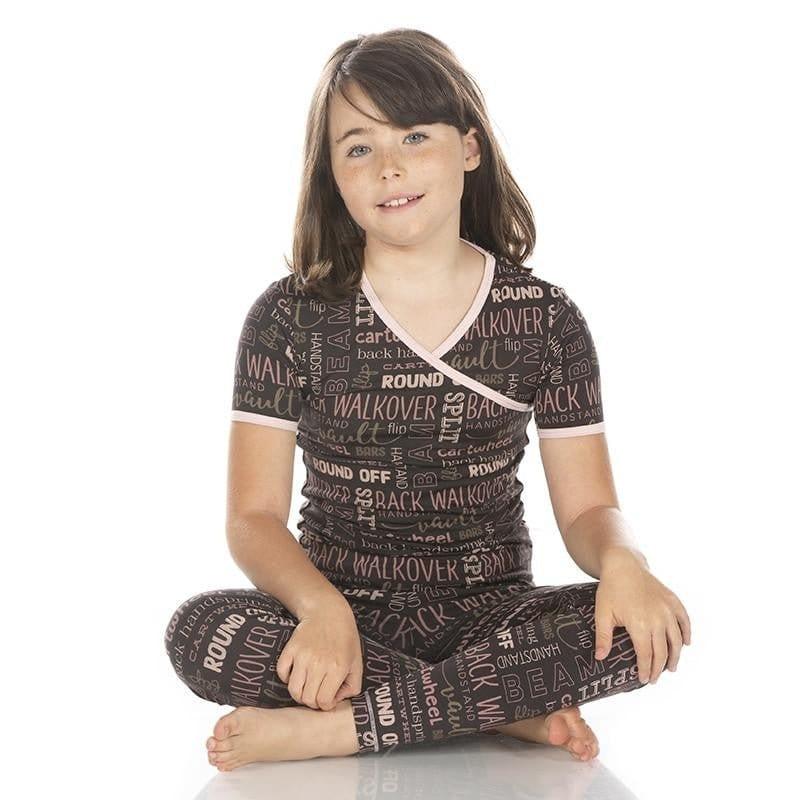 Print Bamboo Short Sleeve Kimono Pajama Set - Zebra Gymnastics - Image 2