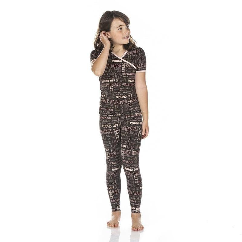 Print Bamboo Short Sleeve Kimono Pajama Set - Zebra Gymnastics - Image 3