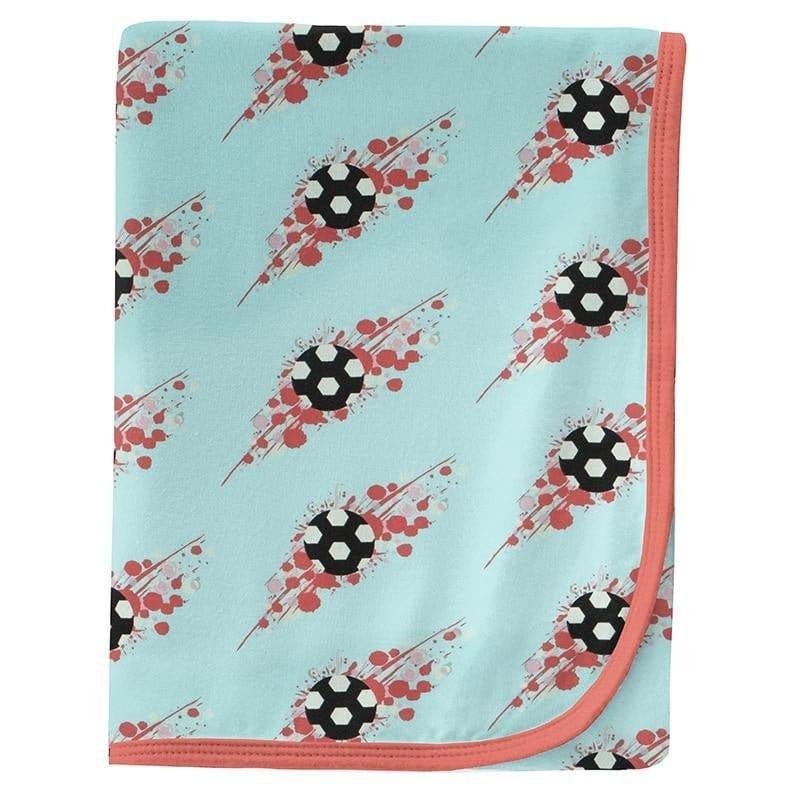 Print Bamboo Swaddling Blanket - Summer Sky Soccer Splash, One Size
