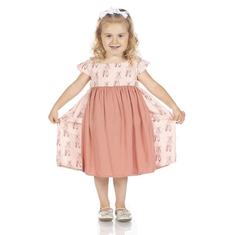 Print Bamboo Woven Garden Dress with Apron - Baby Rose Ballet - Image 3