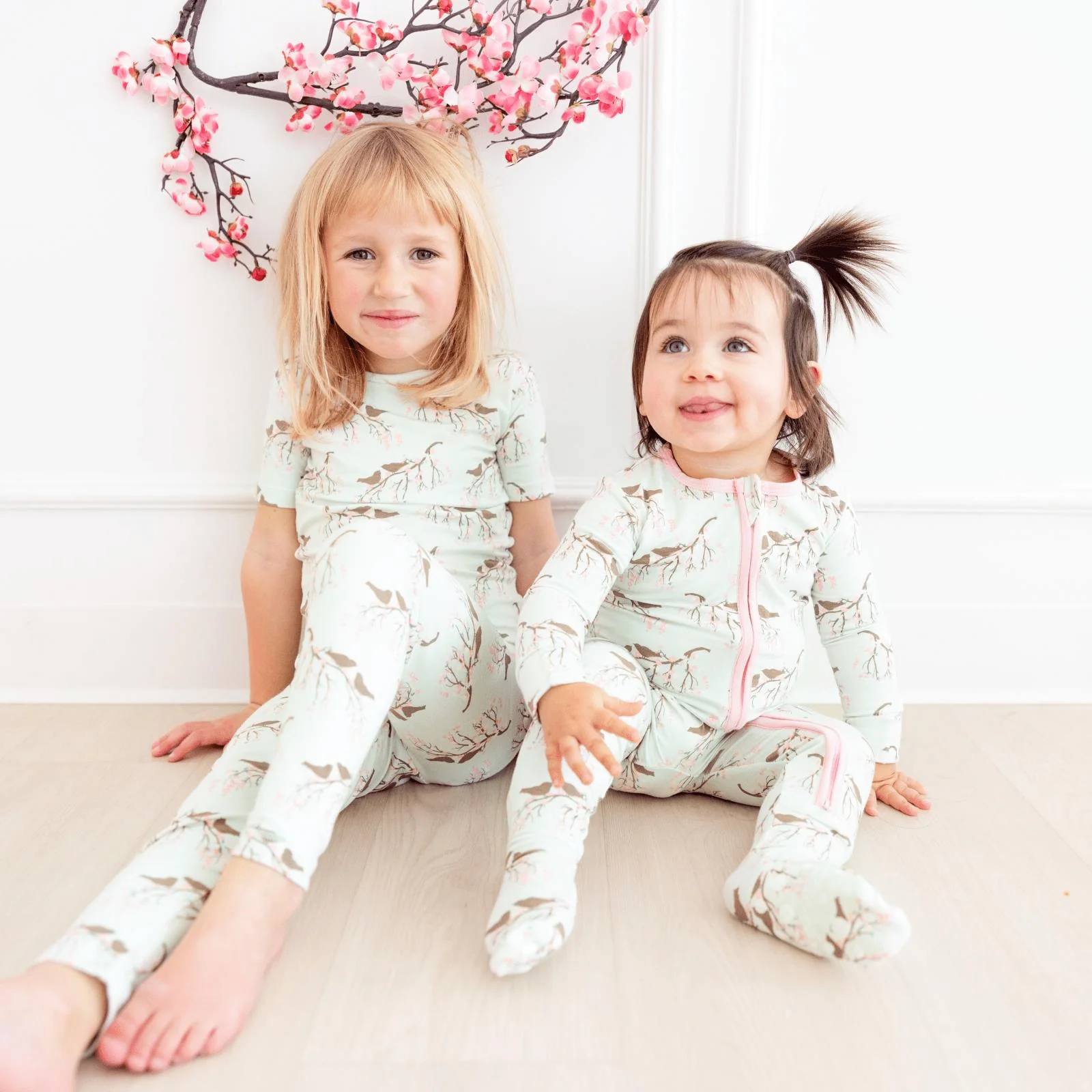 Bamboo Short Sleeve Pajama Set - Fresh Air Bird Branch - Image 2