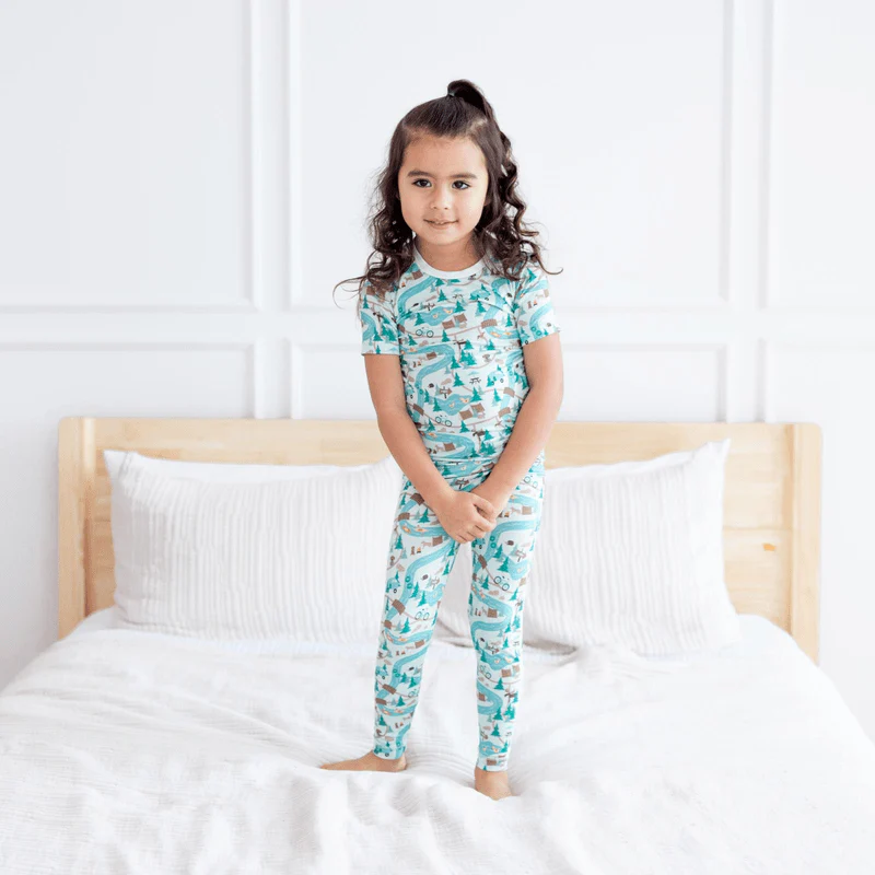 Bamboo Short Sleeve Pajama Set - Fresh Air Campground Map - Image 2