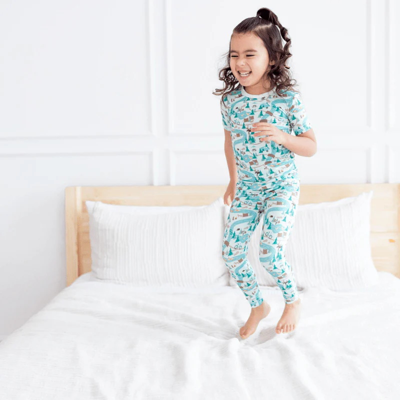 Bamboo Short Sleeve Pajama Set - Fresh Air Campground Map - Image 3