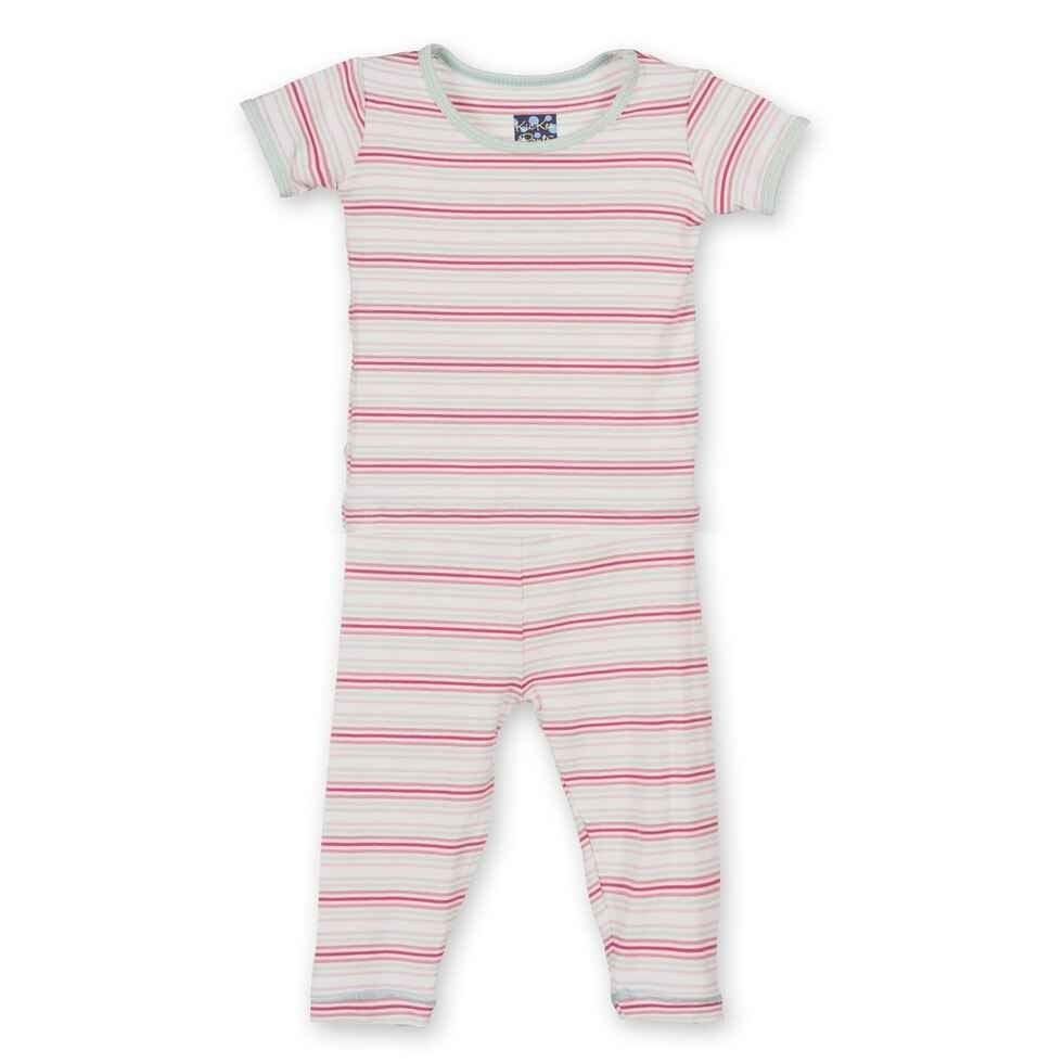 Bamboo Short Sleeve Pajama Set, Girl Desert Stripe - Image 2