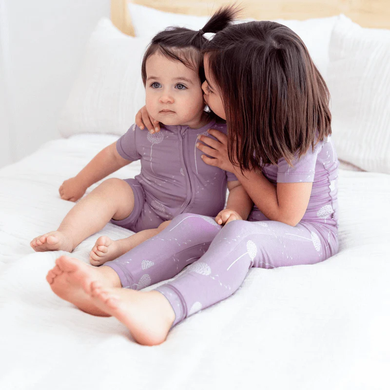 Bamboo Short Sleeve Pajama Set - Lavender Dandelion Wish - Image 3