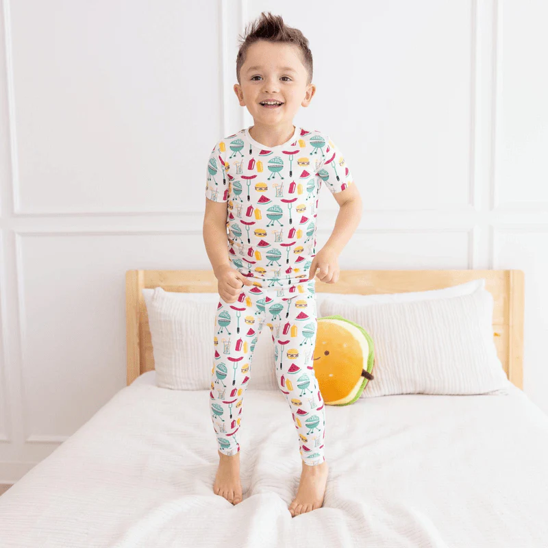 Bamboo Short Sleeve Pajama Set - Natural BBQ - Image 2