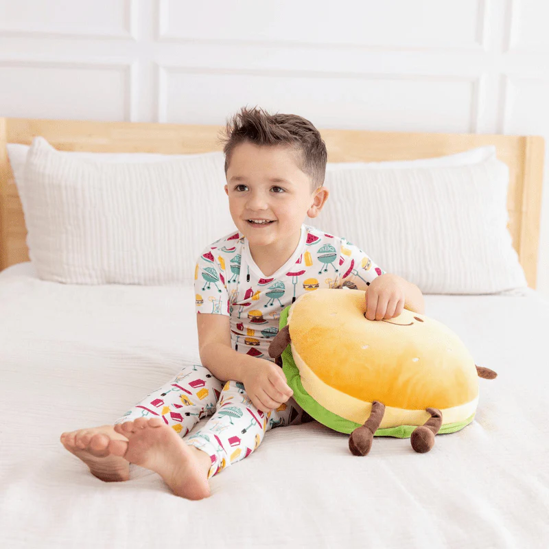 Bamboo Short Sleeve Pajama Set - Natural BBQ - Image 3