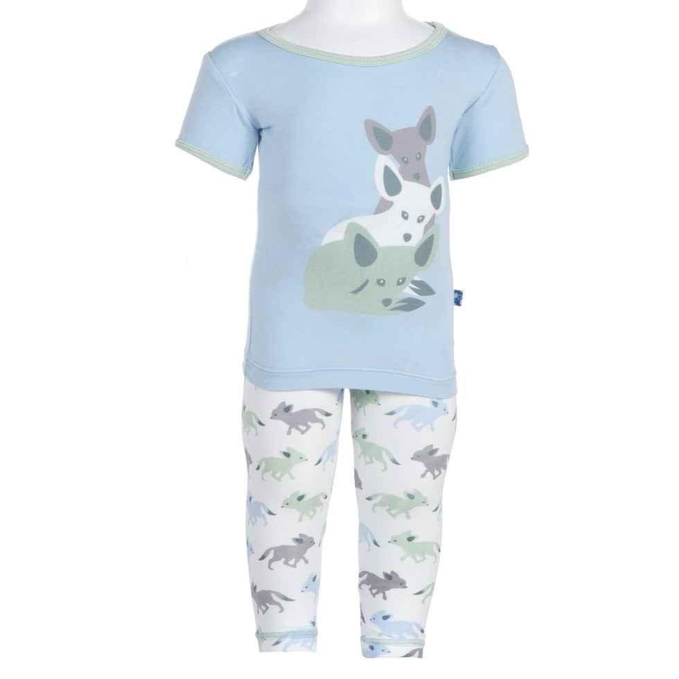 Bamboo Short Sleeve Pajama Set, Natural Desert Fox - Image 2