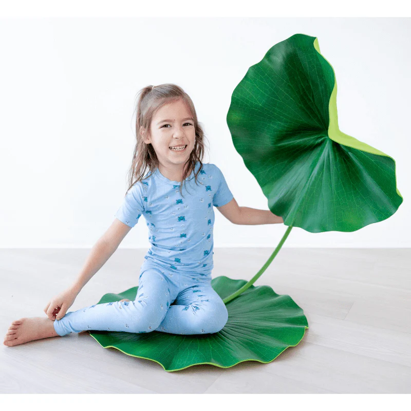 Bamboo Short Sleeve Pajama Set - Seaside Blue Frogs & Flies - Image 2