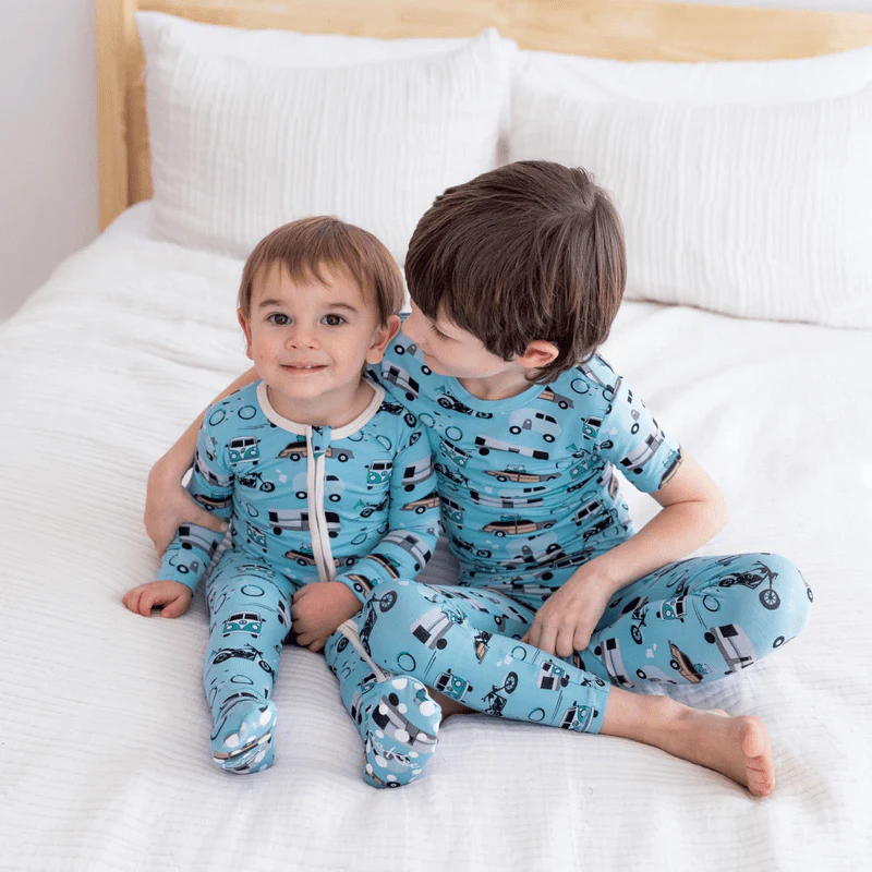 Bamboo Short Sleeve Pajama Set - Seaside Blue On the Way - Image 3