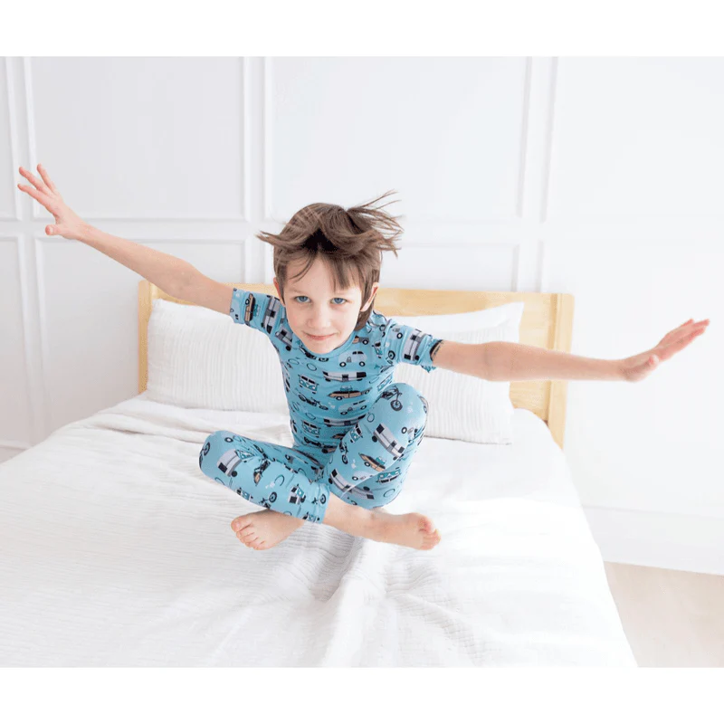 Bamboo Short Sleeve Pajama Set - Seaside Blue On the Way - Image 4
