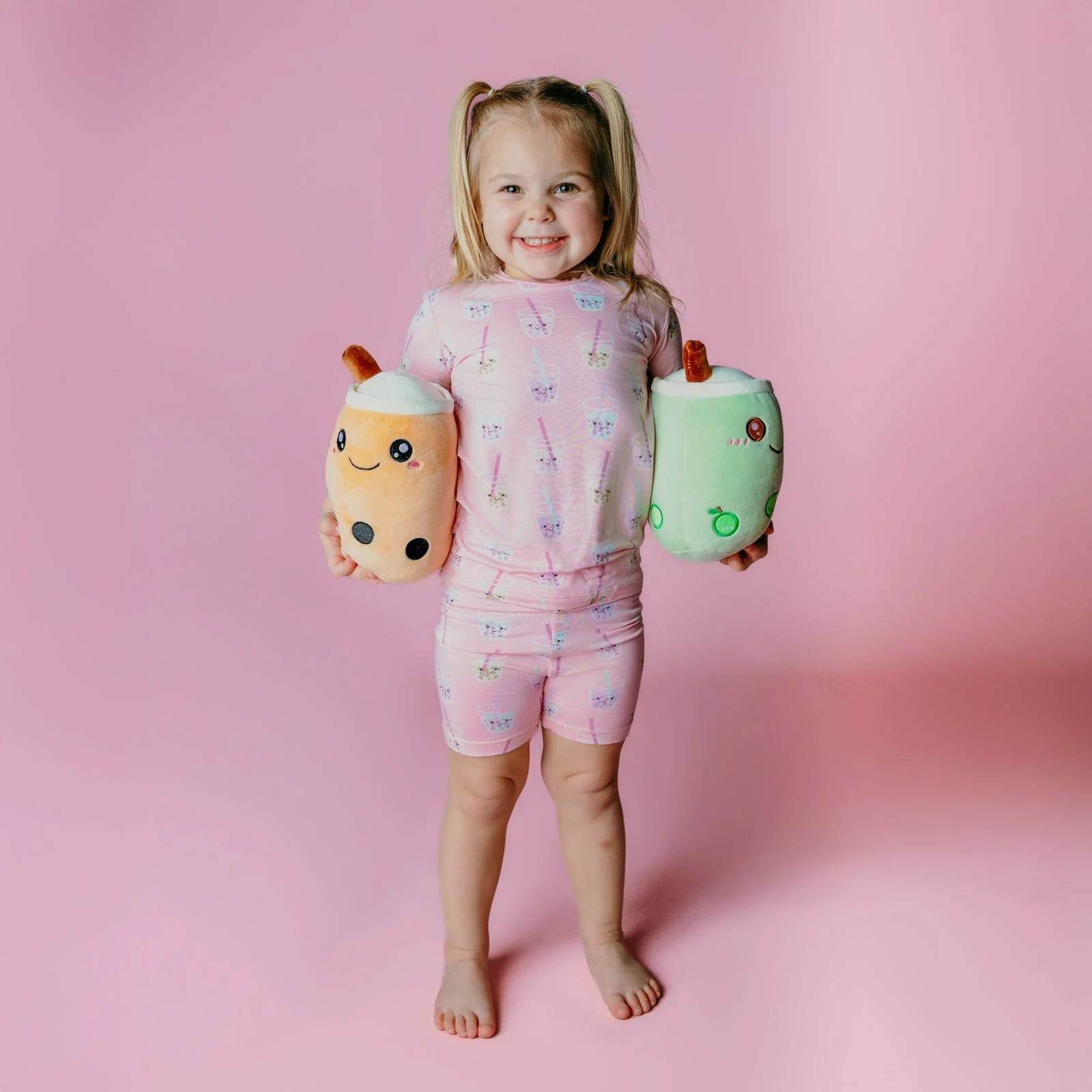 Bamboo Short Sleeve Pajama Set with Shorts - Cake Pop Boba