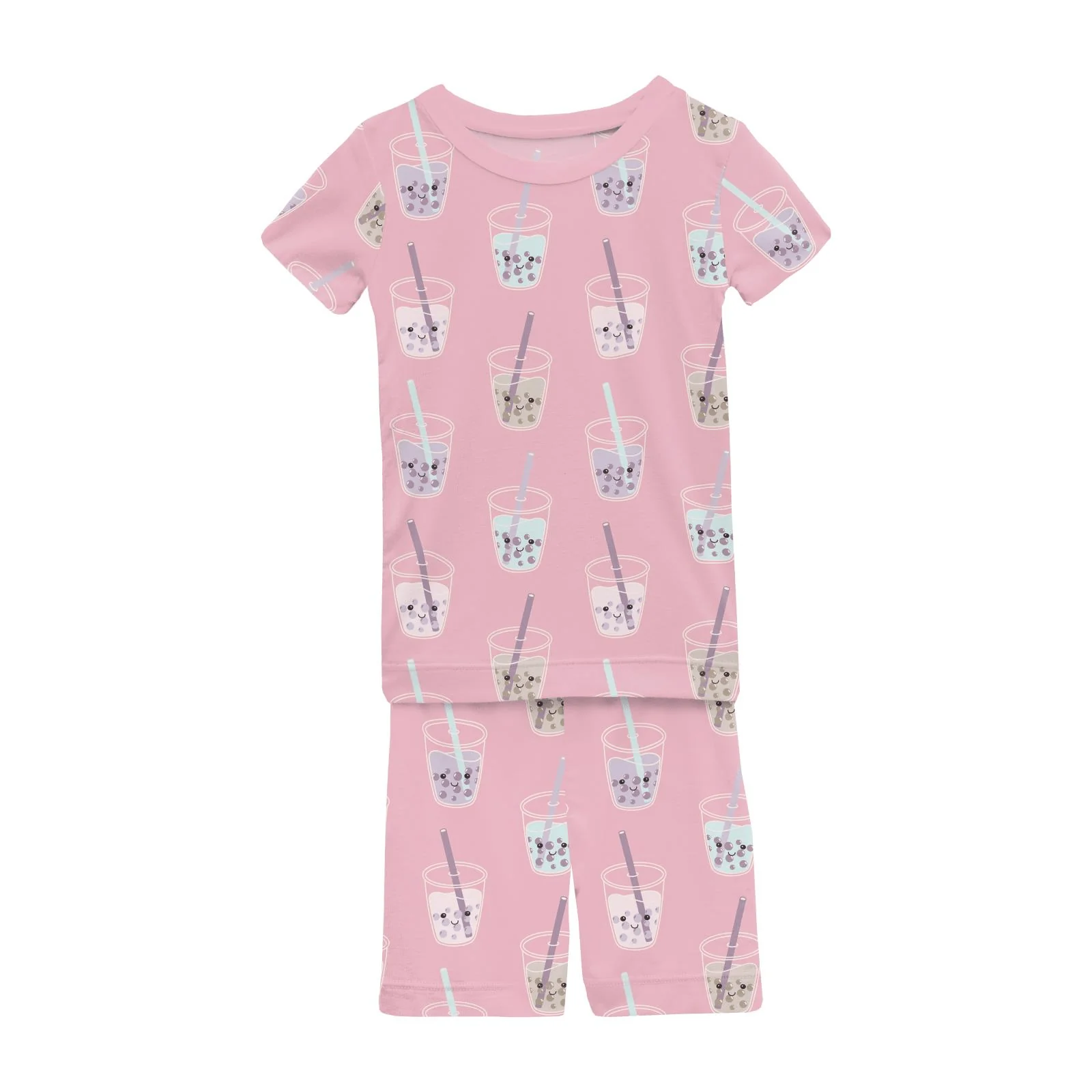 Bamboo Short Sleeve Pajama Set with Shorts - Cake Pop Boba - Image 2
