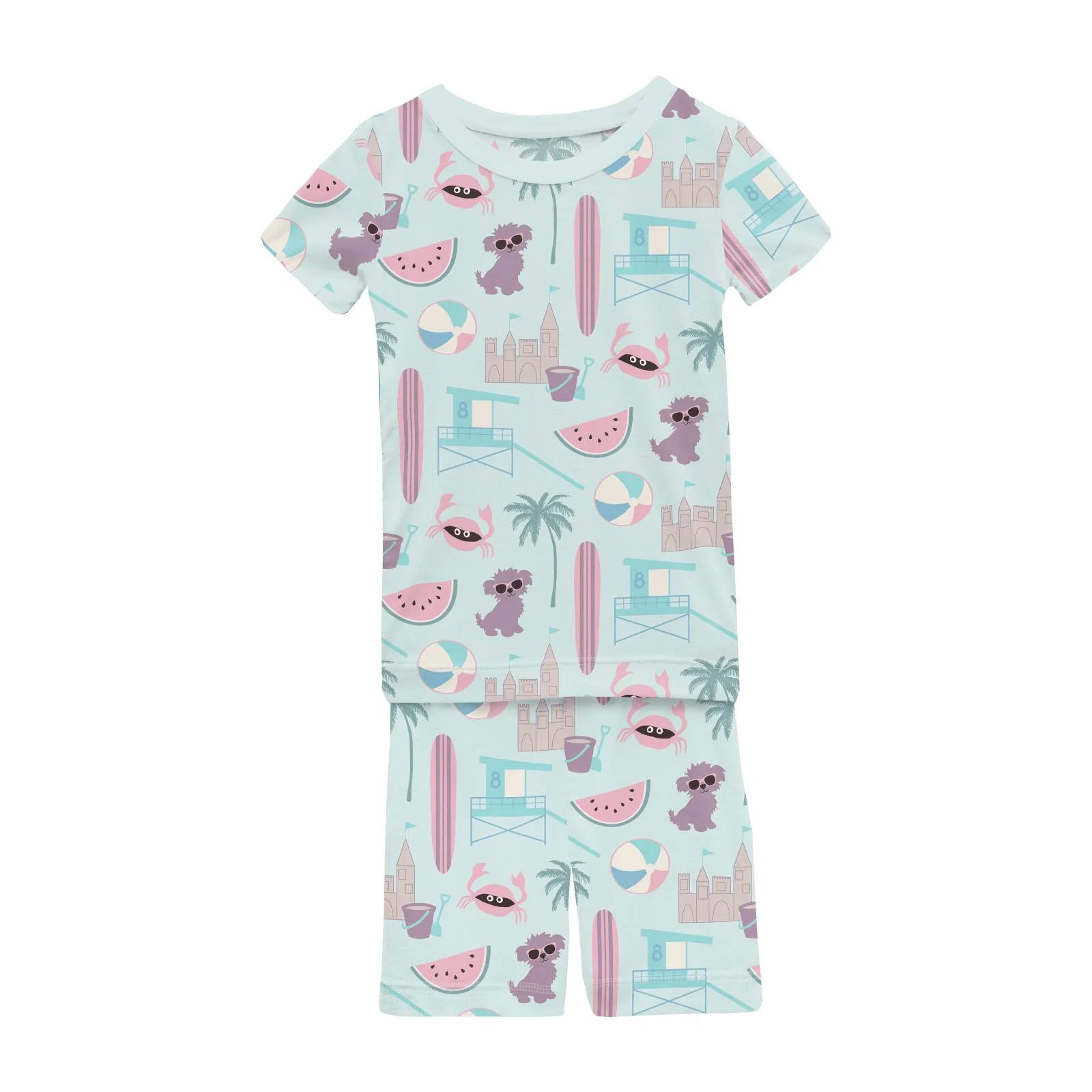 Bamboo Short Sleeve Pajama Set with Shorts - Fresh Air Beach Day - Image 2