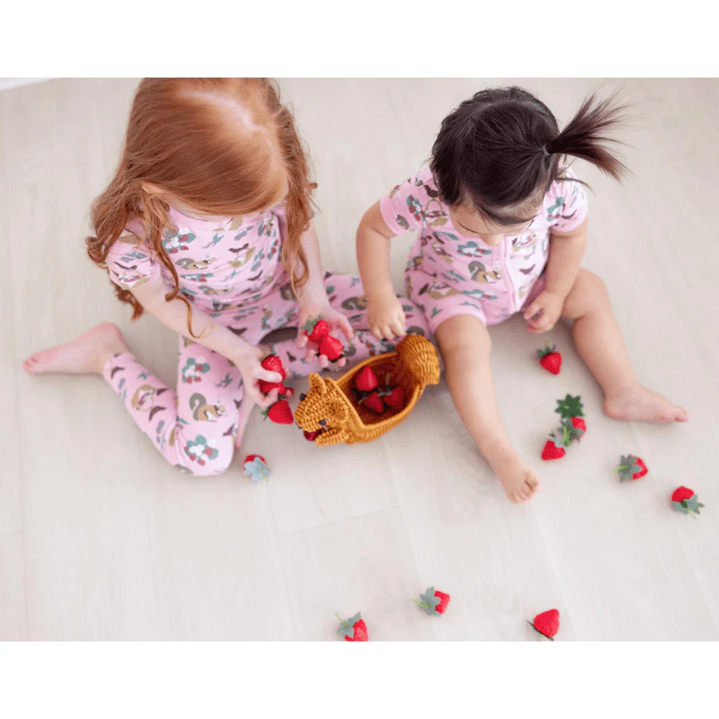 Bamboo Shorty Sleeper with Zipper - Cake Pop Berry Picking - Image 3