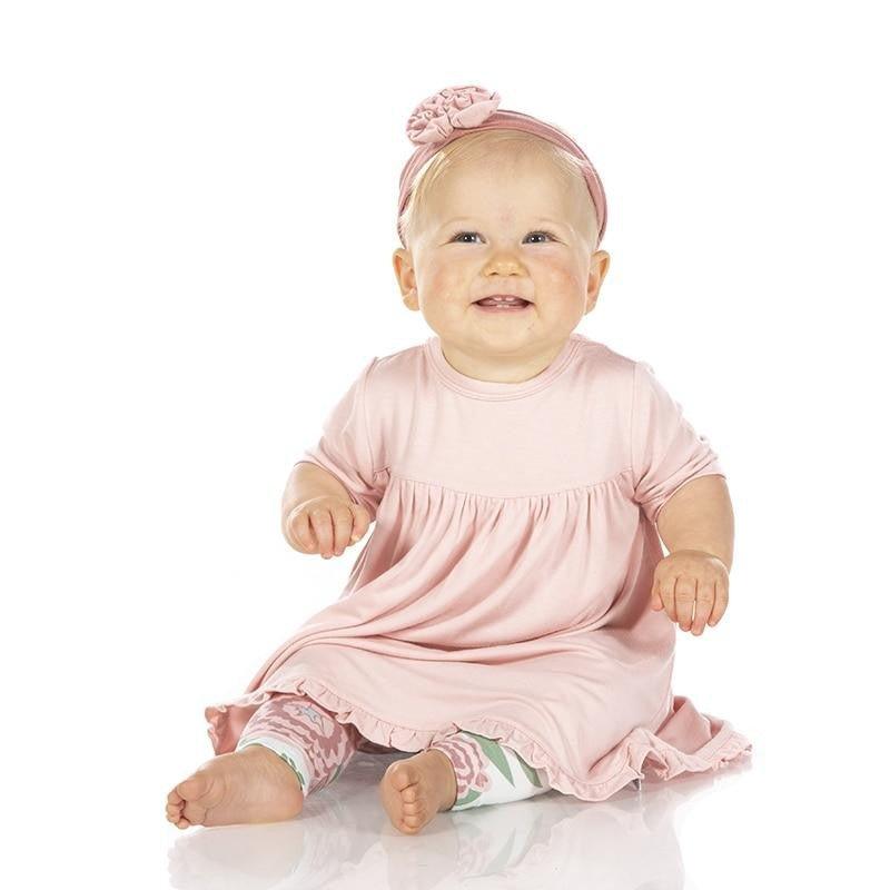 Solid Bamboo Classic Short Sleeve Swing Dress - Baby Rose (SP21) - Image 2