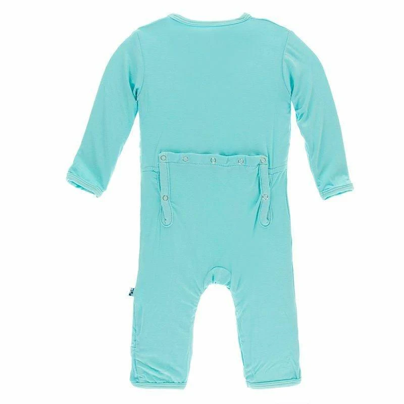 Solid Bamboo Coverall with Zipper - Iceberg - Image 2