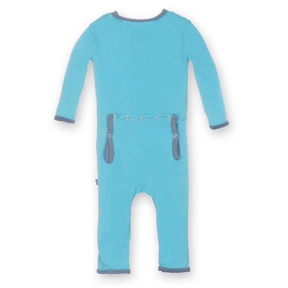 Solid Bamboo Fitted Coverall - Confetti with Dusty Sky - Image 2