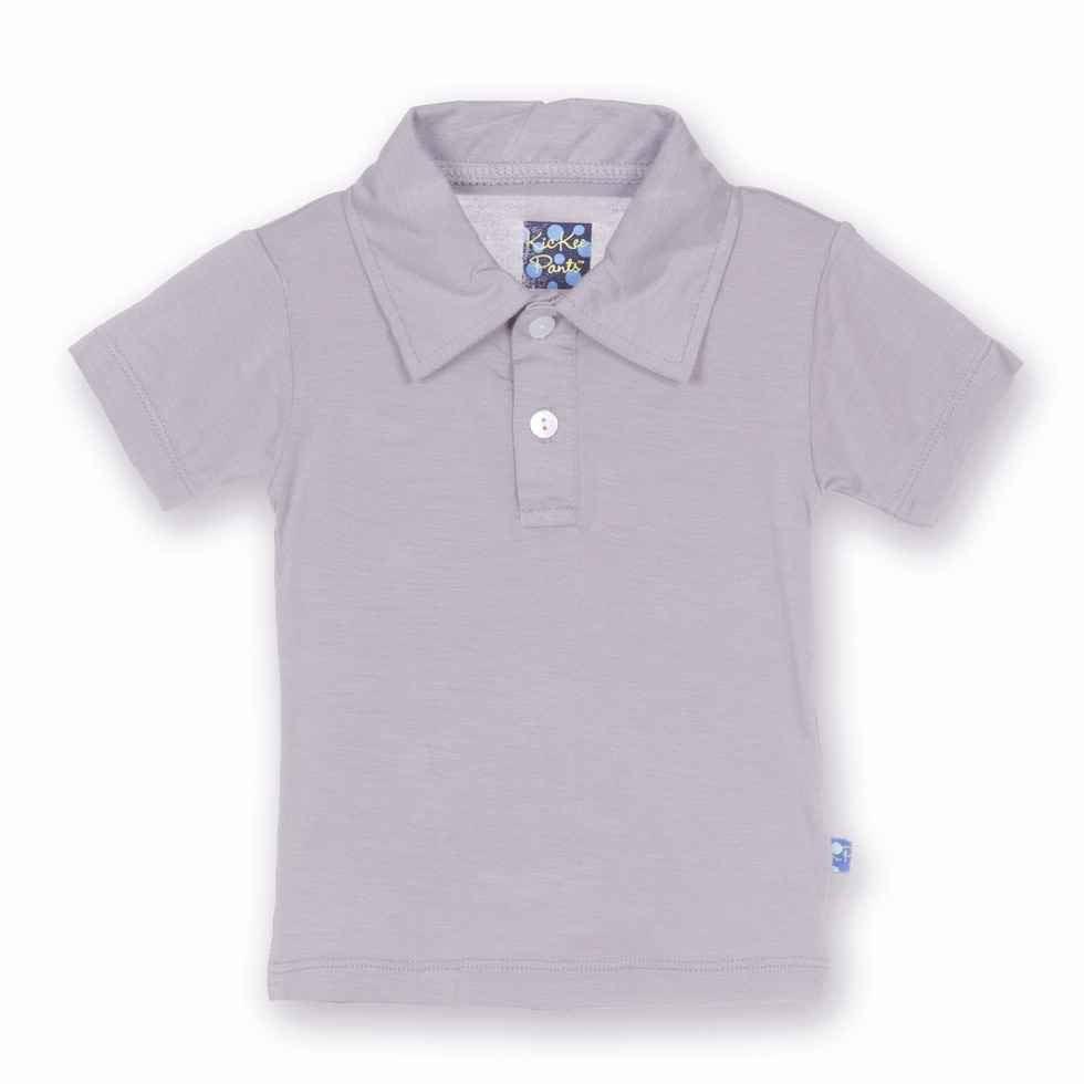 Solid Bamboo Short Sleeve Polo Shirt, Feather
