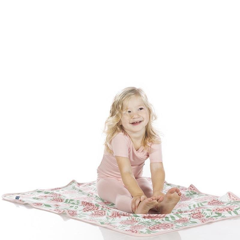 Solid Bamboo Short Sleeve Scallop Kimono Pajama Set - Baby Rose (SP21) - Image 2