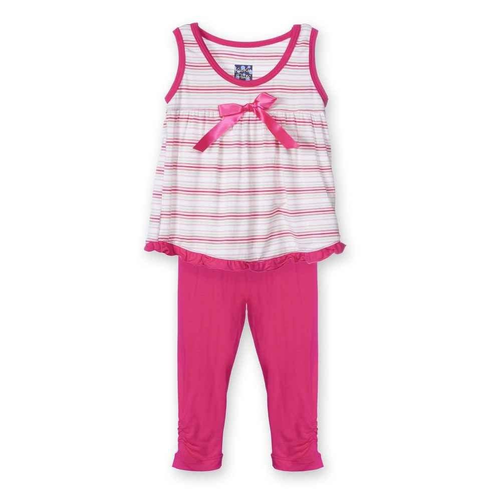 Girl's Bamboo Swing Tank Outfit Set, Desert Stripe - Image 2