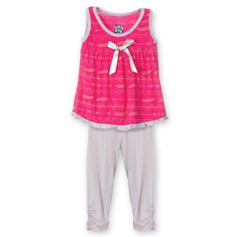 Girl's Bamboo Swing Tank Outfit Set, Prickly Pear Southwest