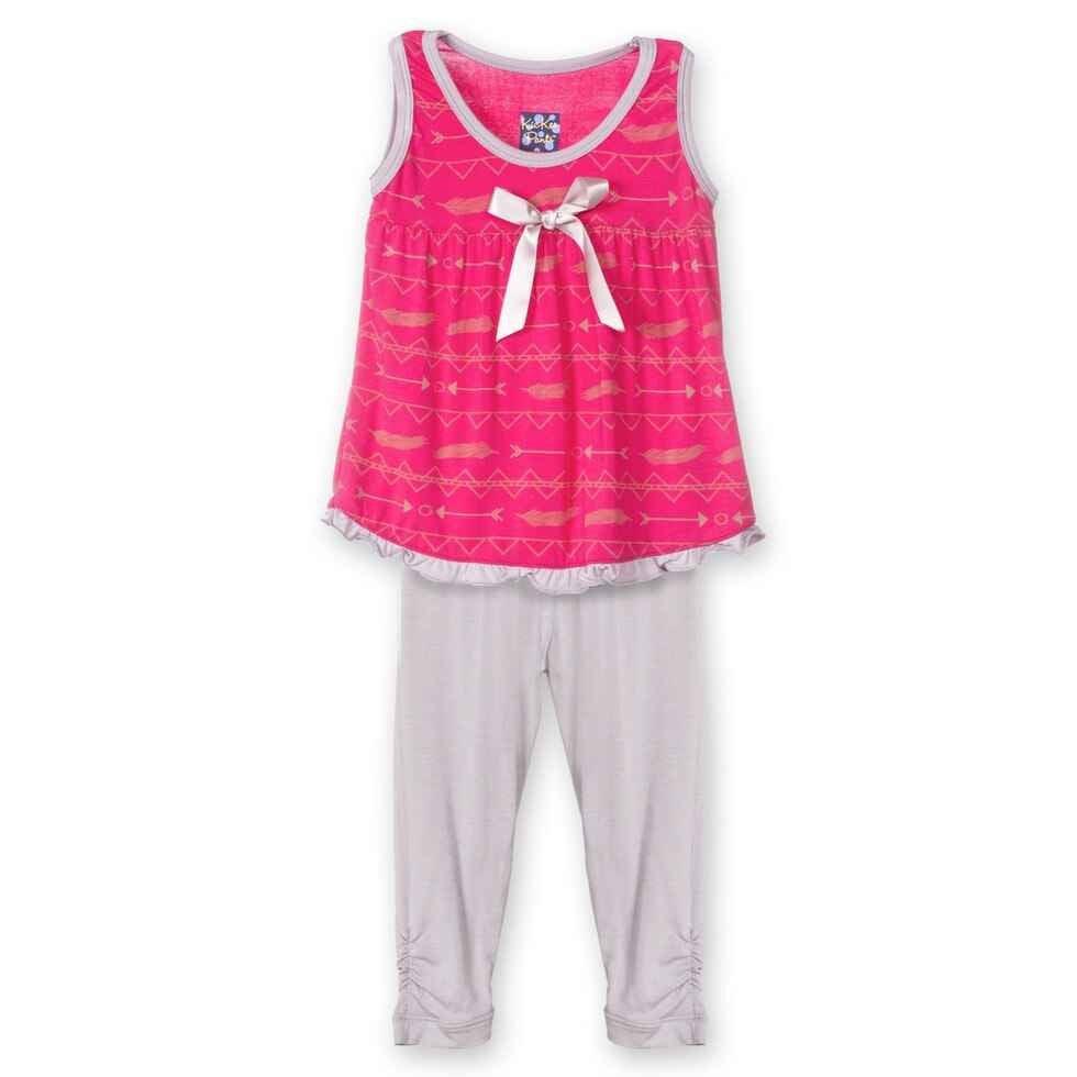 Girl's Bamboo Swing Tank Outfit Set, Prickly Pear Southwest - Image 2