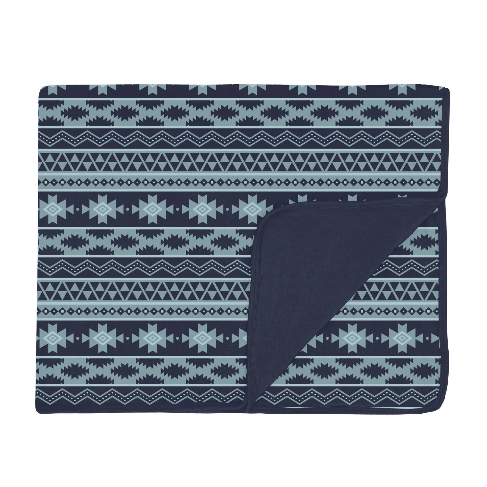 Bamboo Toddler Blanket - Peacoat Mayan Print