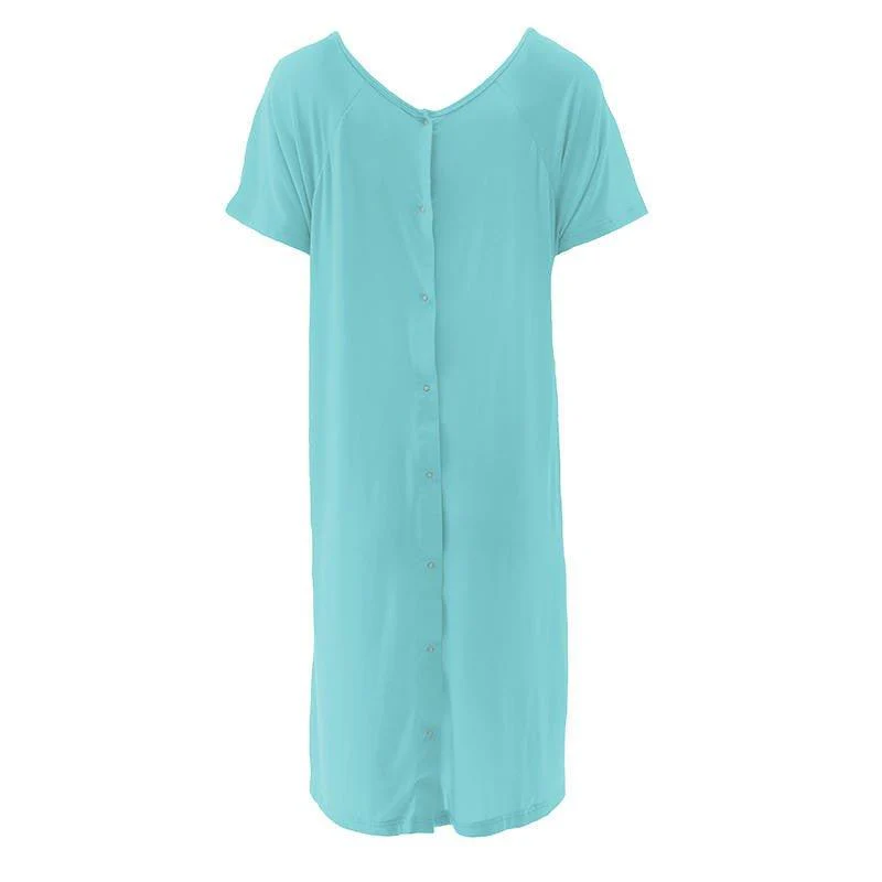 Women's Solid Bamboo Labor and Delivery Hospital Gown - Iceberg - Image 2