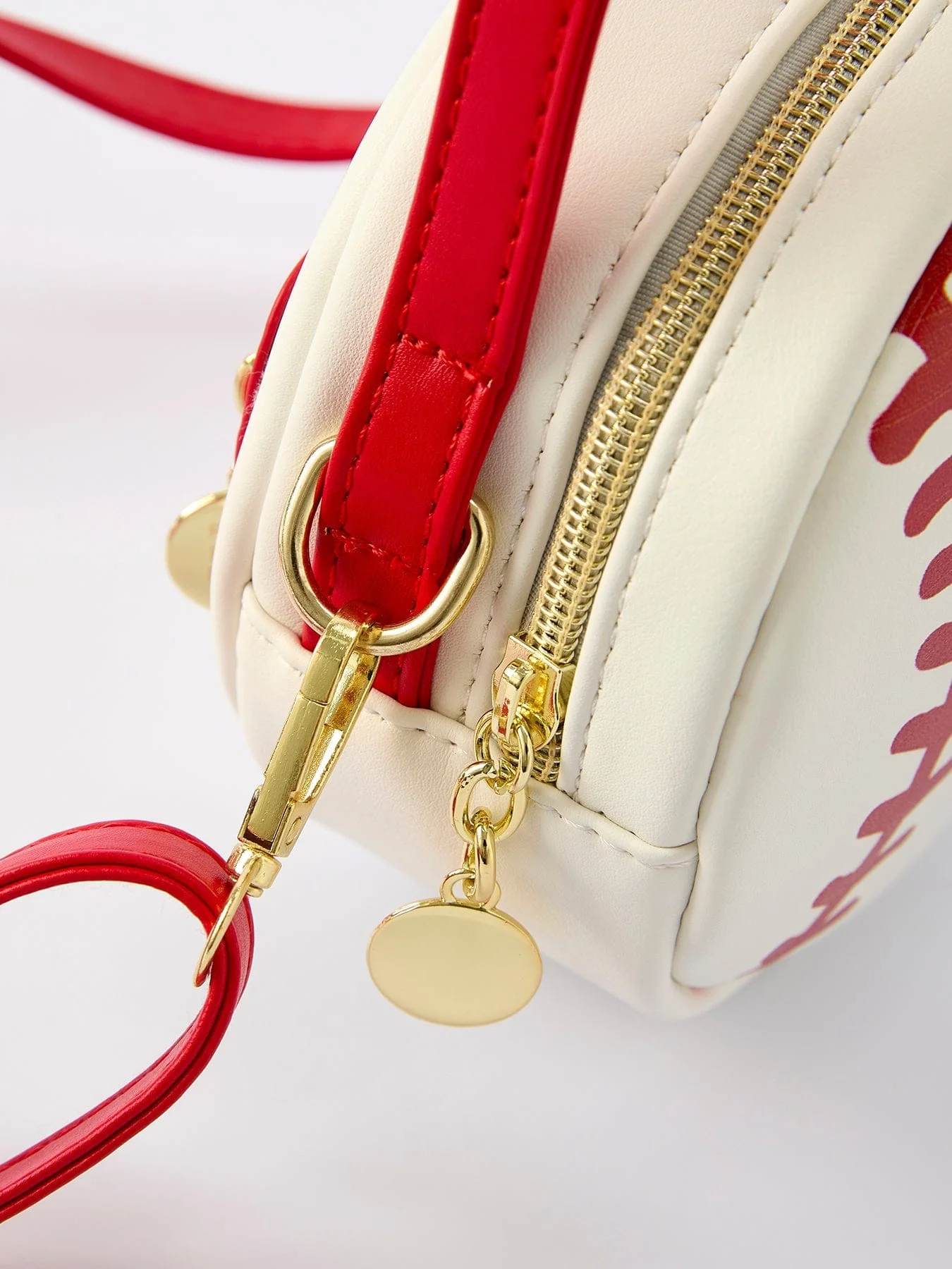 Kids Baseball Themed Crossbody Bag with Red Handle - Image 5