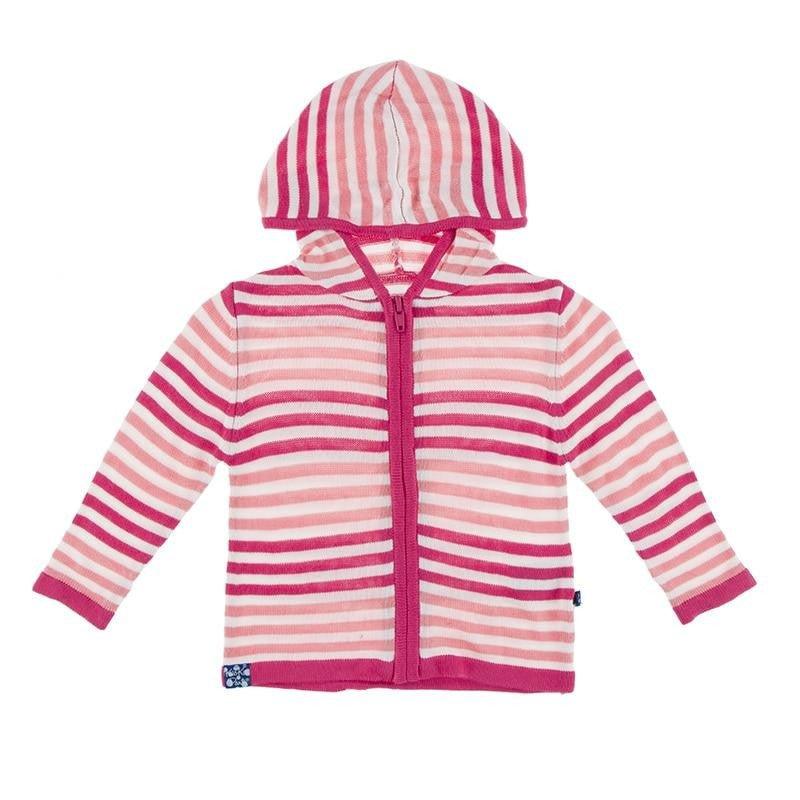Girl's Bamboo Knitted Hoodie - Forest Fruit Stripe - Image 2
