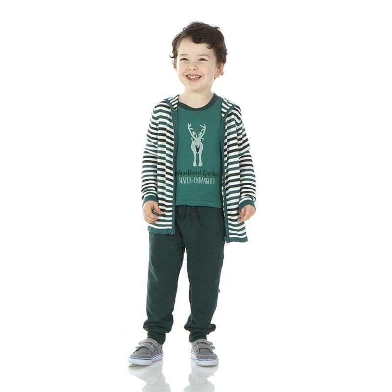 Kids Bamboo Knitted Hoodie - Wildlife Stripe - Image 2