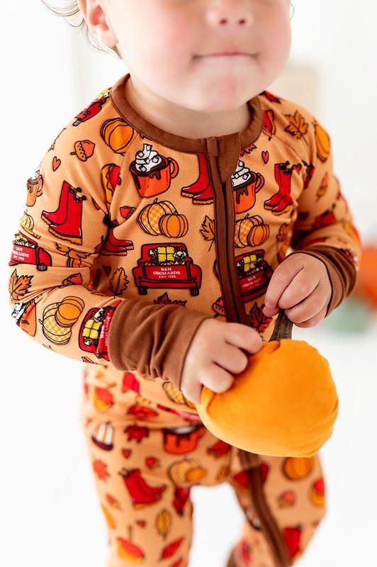 Bamboo Convertible Footie Romper - Autumn Truck - Image 6