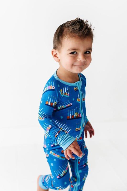 Bamboo Convertible Footie Romper - Menorah - Image 3