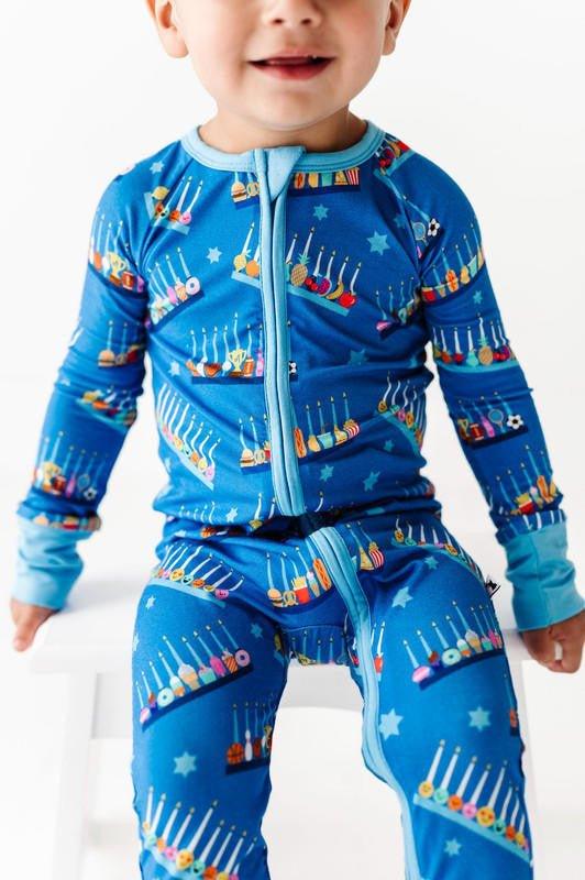 Bamboo Convertible Footie Romper - Menorah - Image 5