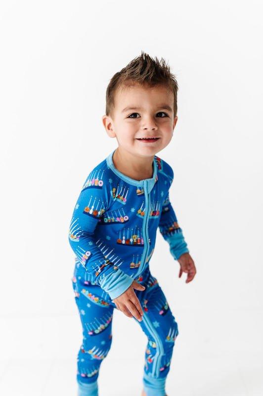 Bamboo Convertible Footie Romper - Menorah - Image 6