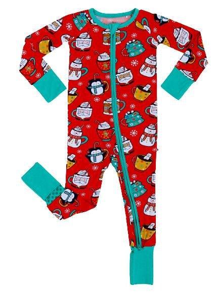 Bamboo Convertible Footie Romper - Wake Me Up Before You Cocoa (Mugs)